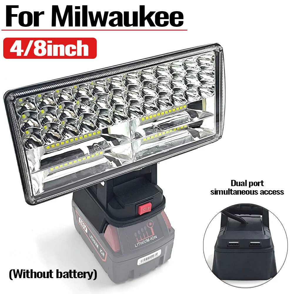 LED Work Light 4/8 Inch For Milwaukee 18V Li-ion Battery Lamp Outdoor Flashlight Lantern Camping Emergency Light
LED Work Light 4/8 Inch For Milwaukee 18V Li-ion Battery Lamp Outdoor Flashlight Lantern Camping Emergency Light