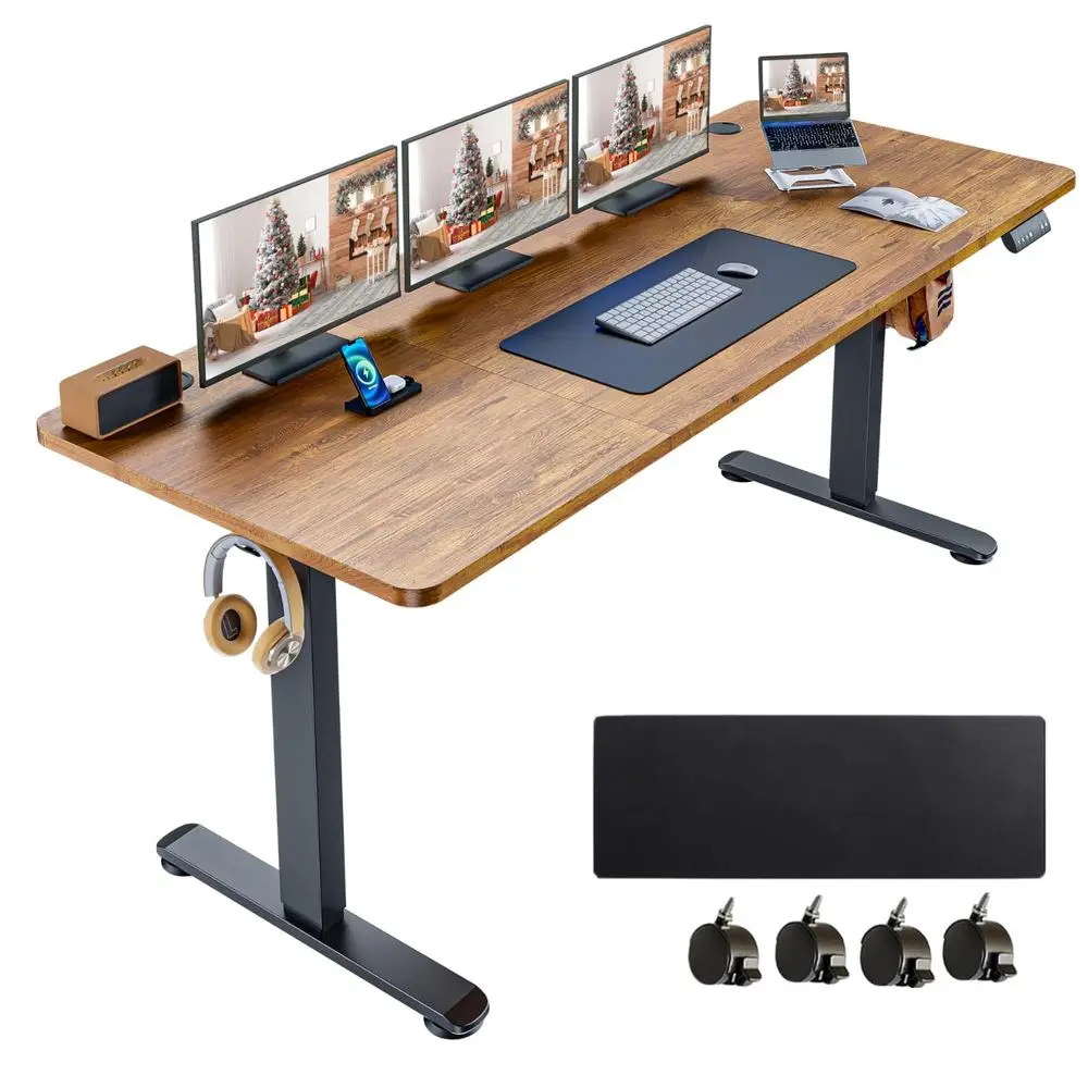 Standing Desk 70 x 27 Inches Adjustable Height Sit Stand Up Desk for Home Office Computer Desk Memory Preset with Wheels, Brown
Standing Desk 70 x 27 Inches Adjustable Height Sit Stand Up Desk for Home Office Computer Desk Memory Preset with Wheels, Brown