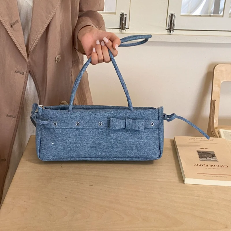 Korean Canvas Women Shoulder Bag Zipper Female Denim Bow Tote Shopper Bag Large Fashion Cotton Cloth Girl Casual Woman Handbags
Korean Canvas Women Shoulder Bag Zipper Female Denim Bow Tote Shopper Bag Large Fashion Cotton Cloth Girl Casual Woman Handbags