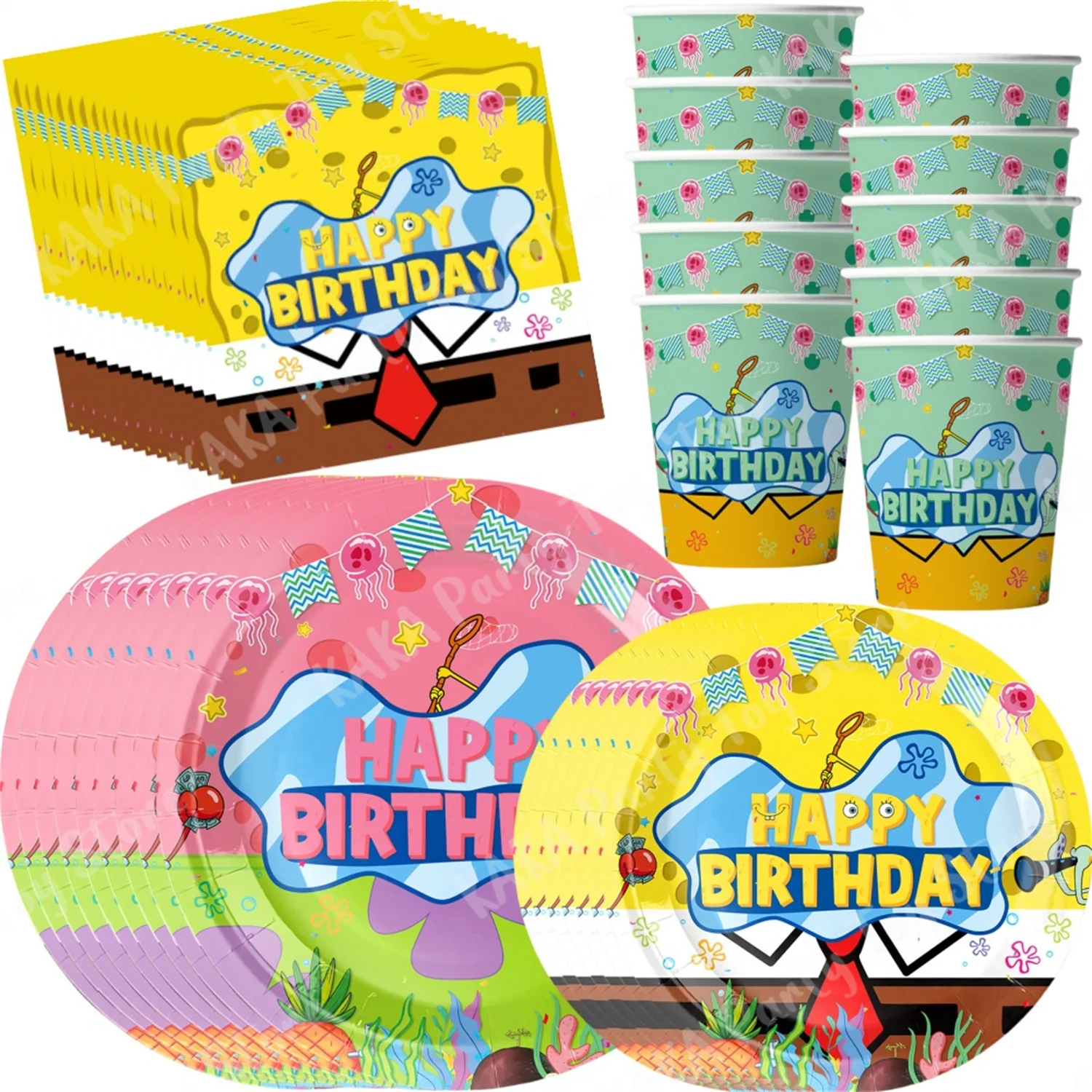 Spongebobed Birthday Decoration Kid Disposable Tableware Set Paper Napkins Cups Plates For Baby Shower Party Supplies Gift Toys
Spongebobed Birthday Decoration Kid Disposable Tableware Set Paper Napkins Cups Plates For Baby Shower Party Supplies Gift Toys