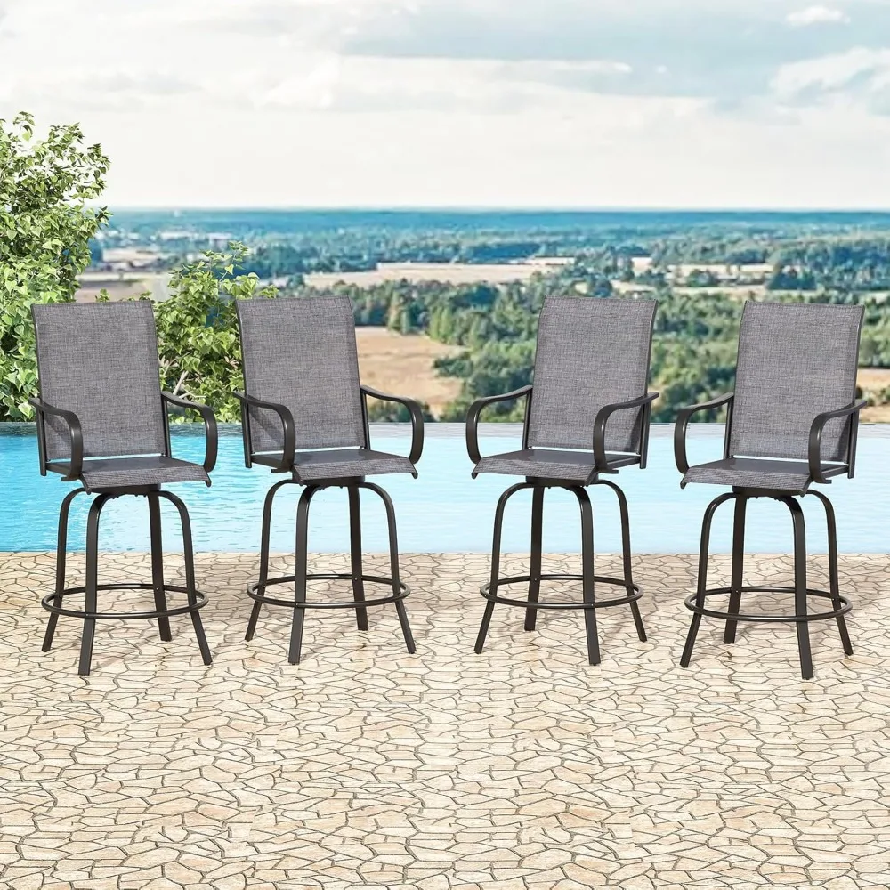 Outdoor Bar Stools Set of 4, Swivel Patio Barstools with Textilene Fabric, Height Top Patio Chair 360° Swivel, All Weather Use,
Outdoor Bar Stools Set of 4, Swivel Patio Barstools with Textilene Fabric, Height Top Patio Chair 360° Swivel, All Weather Use,