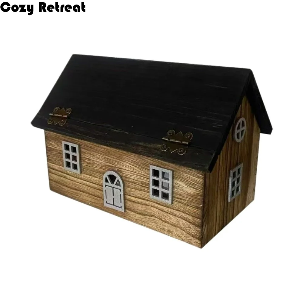 Retro Wooden House Tissue Box Handmade Decorative Solid Wood Paper Box Simple Waterproof Storage Box Interior Design
Retro Wooden House Tissue Box Handmade Decorative Solid Wood Paper Box Simple Waterproof Storage Box Interior Design