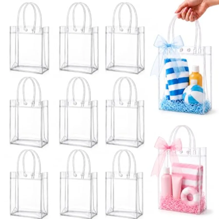 10 PCS Clear Goodie Bags wit and - Party Fr Bag Reusable Tranrent PVC Cristmas Easter Wedding and Birtday Medium Size 6.7 x 9 I
10 PCS Clear Goodie Bags wit and - Party Fr Bag Reusable Tranrent PVC Cristmas Easter Wedding and Birtday Medium Size 6.7 x 9 I