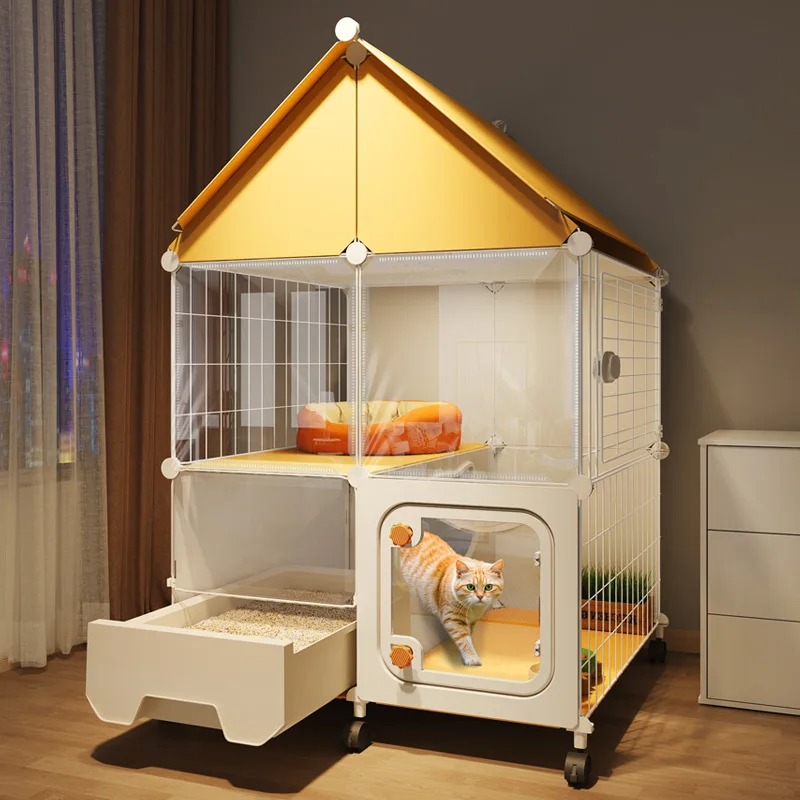 Transparent Cat Cage with Built-in Litter Box,Indoor Multi-Functional Cat House,1Room 1-Bath Design,All-Season Compact Cat Villa
Transparent Cat Cage with Built-in Litter Box,Indoor Multi-Functional Cat House,1Room 1-Bath Design,All-Season Compact Cat Villa