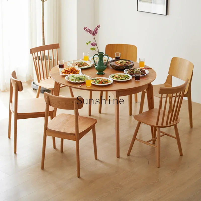 Nordic solid wood retractable folding dining table and chair combination household multi-functional round table
Nordic solid wood retractable folding dining table and chair combination household multi-functional round table