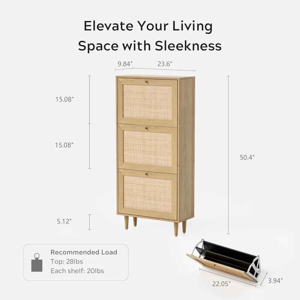 Rattan Shoe Cabinet Narrow Shoe Storage Cabinet with 3 Flip Drawers Hidden Freestanding Shoe Rack Organizer with, Customized
Rattan Shoe Cabinet Narrow Shoe Storage Cabinet with 3 Flip Drawers Hidden Freestanding Shoe Rack Organizer with, Customized