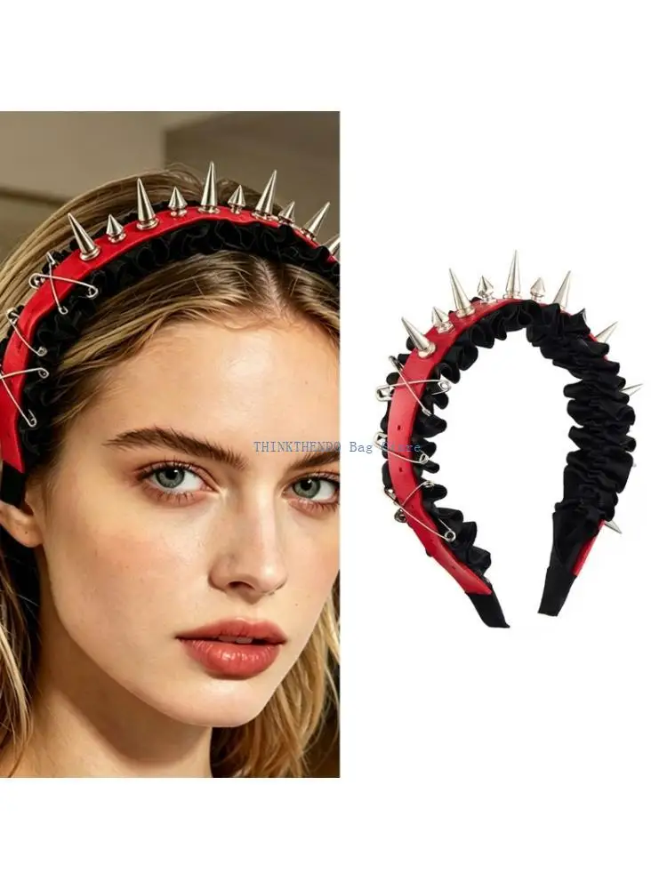 340D Gothic Punk Lace And Studded PU Leather Headband Unisex Hair Band Costume Hairband For Daily Wear
340D Gothic Punk Lace And Studded PU Leather Headband Unisex Hair Band Costume Hairband For Daily Wear