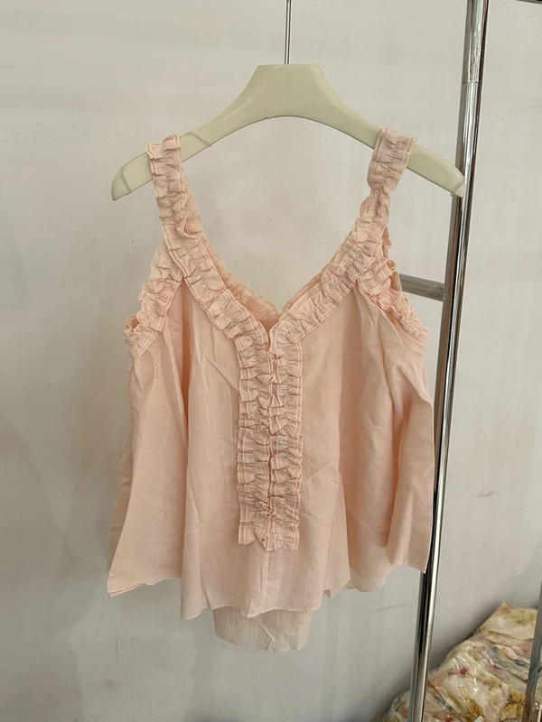 Romantic Beach Vacation Style Double Layered Strapless Sweet Age-Reducing Top Women's Casual Straight Cut No-Sleeve V-Neck Shirt
Romantic Beach Vacation Style Double Layered Strapless Sweet Age-Reducing Top Women's Casual Straight Cut No-Sleeve V-Neck Shirt