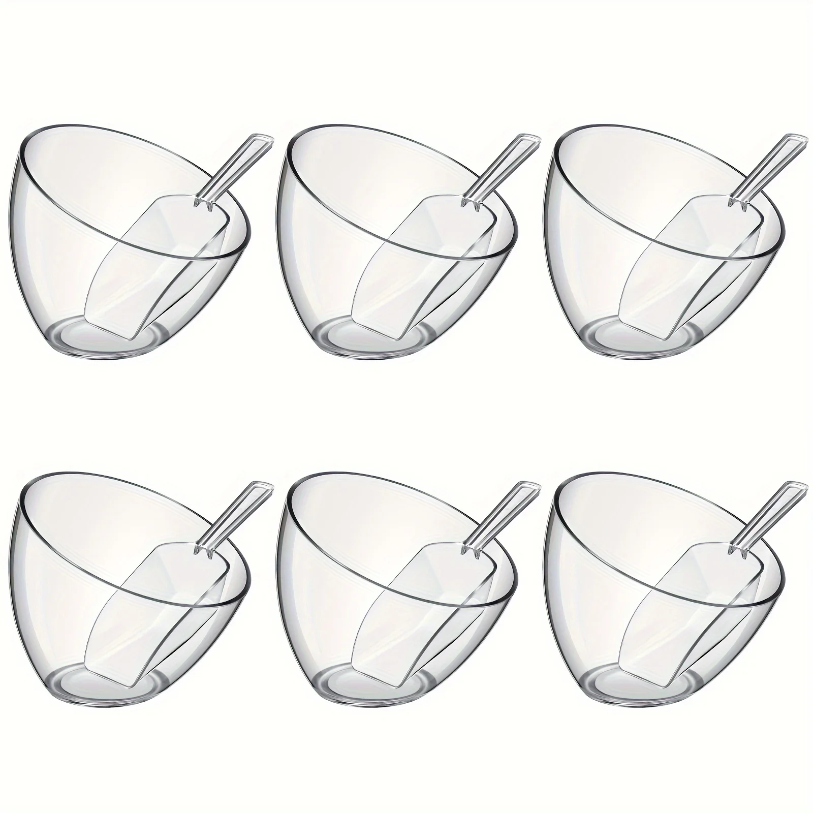 Serving Bowls Kit, 12pcs Molded Acrylic Plastic, Clear, Classic Style, 25oz, Party Theme, Reusable, Angled Design
Serving Bowls Kit, 12pcs Molded Acrylic Plastic, Clear, Classic Style, 25oz, Party Theme, Reusable, Angled Design