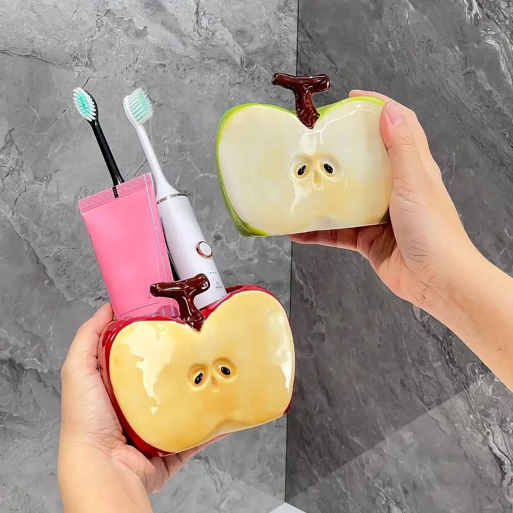Креативный керамический держатель для зубных щеток, водонепроницаемый полуфруктовый держатель для кистей для макияжа, компактная нескользящая полка для хранения зубной пасты
Креативный керамический держатель для зубных щеток, водонепроницаемый полуфруктовый держатель для кистей для макияжа, компактная нескользящая полка для хранения зубной пасты