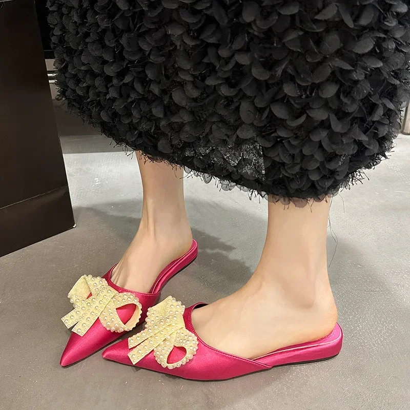 2025 Shoes Female Closed Toe Women's Slippers Fashion Dress Slippers Women String Bead Bow Tie Pointed Toe Low Heel Sandals
2025 Shoes Female Closed Toe Women's Slippers Fashion Dress Slippers Women String Bead Bow Tie Pointed Toe Low Heel Sandals