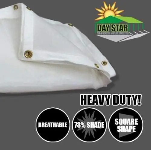 (White) Super Heavy Duty Mesh Tarp Net Sail Sun Shade Awning and Fence Screen Patio and Canopy Cover (30' x 30') Finished Size
(White) Super Heavy Duty Mesh Tarp Net Sail Sun Shade Awning and Fence Screen Patio and Canopy Cover (30' x 30') Finished Size