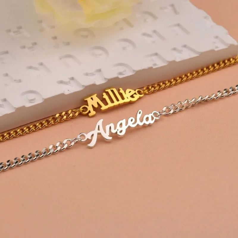 Custom Name Women's Bracelet Stainless Steel Cuban Chain Customized Letter Bracelets Trendy Personalized Charm Jewelry for Girl
Custom Name Women's Bracelet Stainless Steel Cuban Chain Customized Letter Bracelets Trendy Personalized Charm Jewelry for Girl