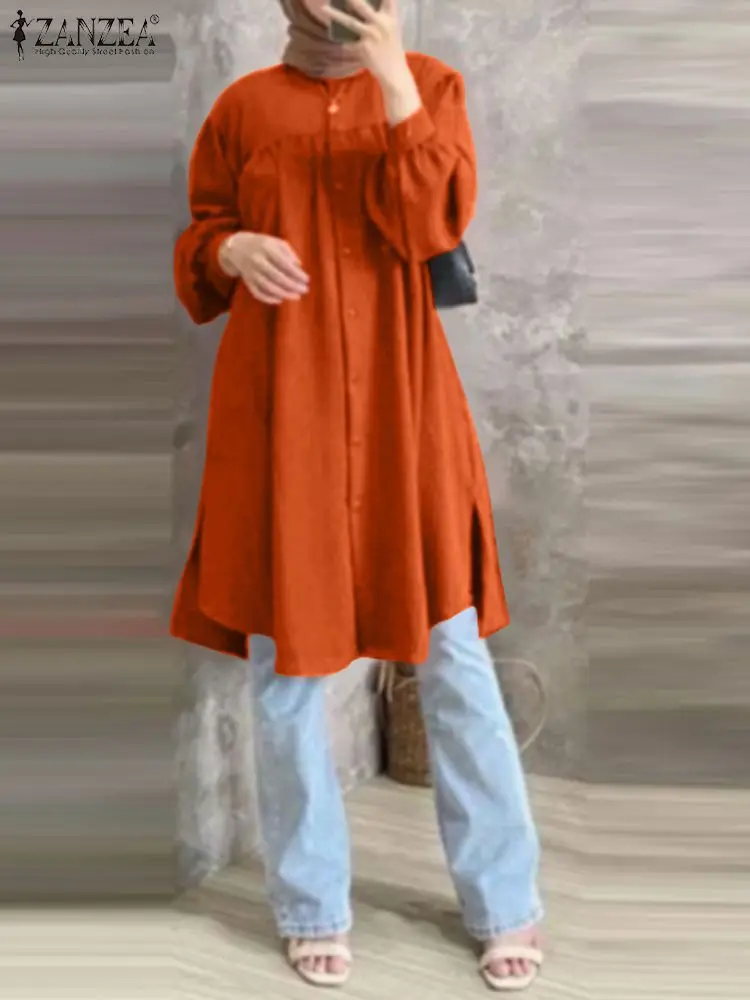 Women Muslim Hijab Tops Vintage Long Shirts ZANZEA Dubai Kaftan Long Sleeve Blusas IsIam Clothing Casual Solid Blouse Oversize
Women Muslim Hijab Tops Vintage Long Shirts ZANZEA Dubai Kaftan Long Sleeve Blusas IsIam Clothing Casual Solid Blouse Oversize