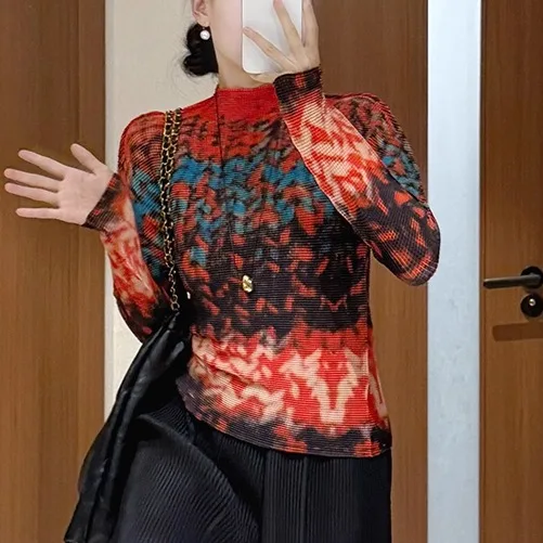 Женская базовая рубашка с принтом и круглым вырезом, длинными рукавами, геометрическим узором, свободный эластичный повседневный и женский топ большого размера
Женская базовая рубашка с принтом и круглым вырезом, длинными рукавами, геометрическим узором, свободный эластичный повседневный и женский топ большого размера