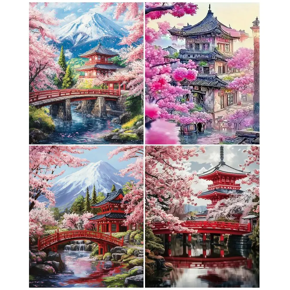 GATYZTORY Paint By Number Kit Cherry Blossom Painting By Number Buildings Acrylic Paint On Canvas Home Wall Artwork With Frame
GATYZTORY Paint By Number Kit Cherry Blossom Painting By Number Buildings Acrylic Paint On Canvas Home Wall Artwork With Frame