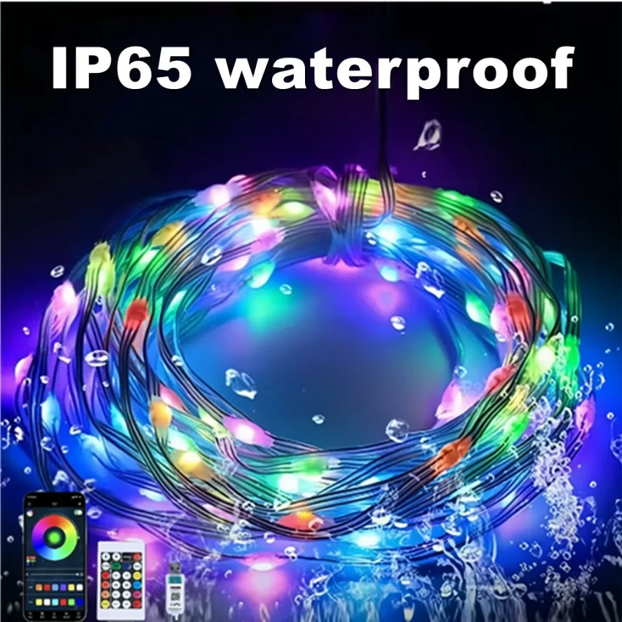 WS2812B USB LED String Fairy Lights Bluetooth Dreamcolor RGBIC DIY Party Festival Tree Lights Wedding Decoration Garland Lamp
WS2812B USB LED String Fairy Lights Bluetooth Dreamcolor RGBIC DIY Party Festival Tree Lights Wedding Decoration Garland Lamp