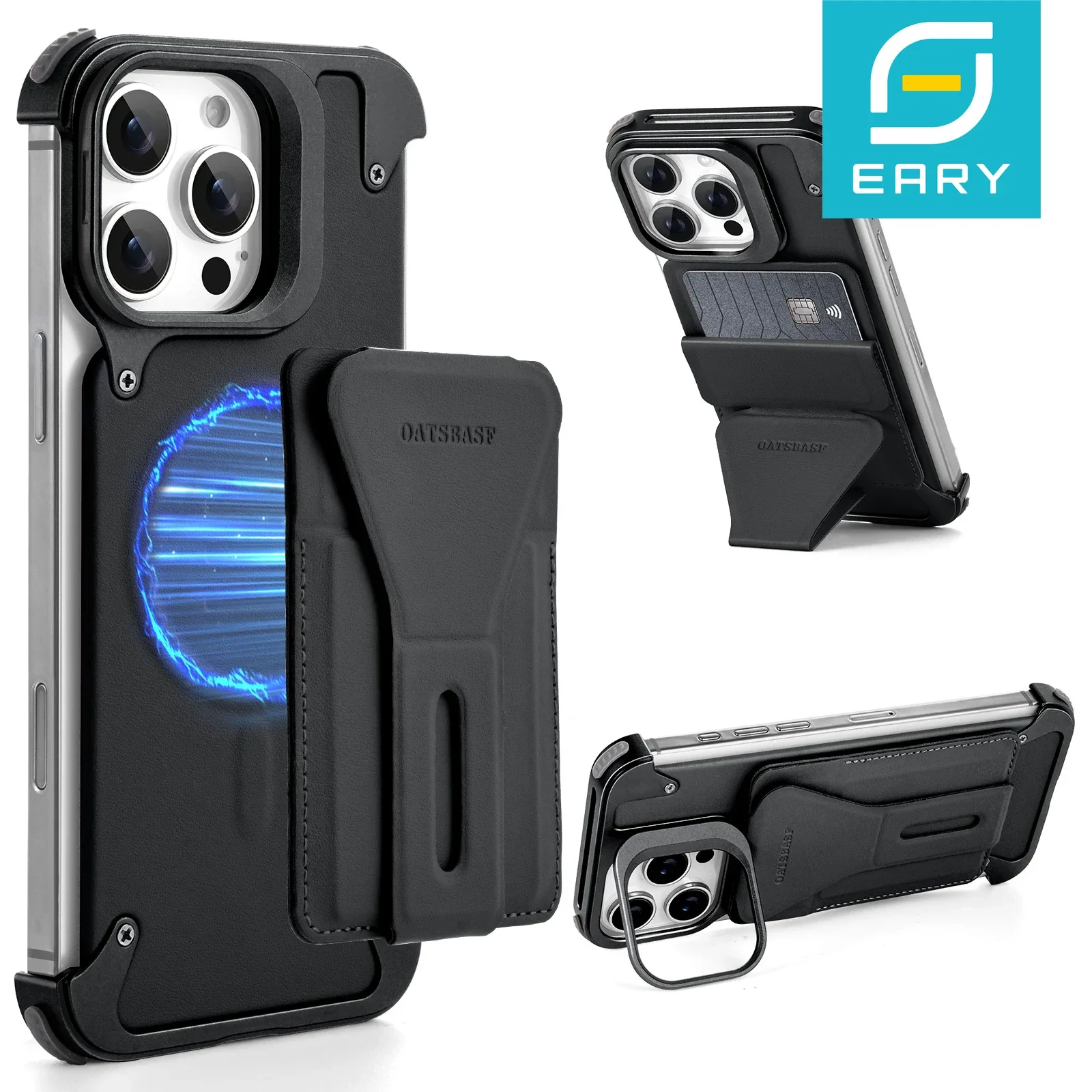 Eary for iPhone 16 Pro Max Phone Case Wallet with Credit Card Holder Metal Frameless Slim Card Slot Shockproof Protective Cover
Eary for iPhone 16 Pro Max Phone Case Wallet with Credit Card Holder Metal Frameless Slim Card Slot Shockproof Protective Cover