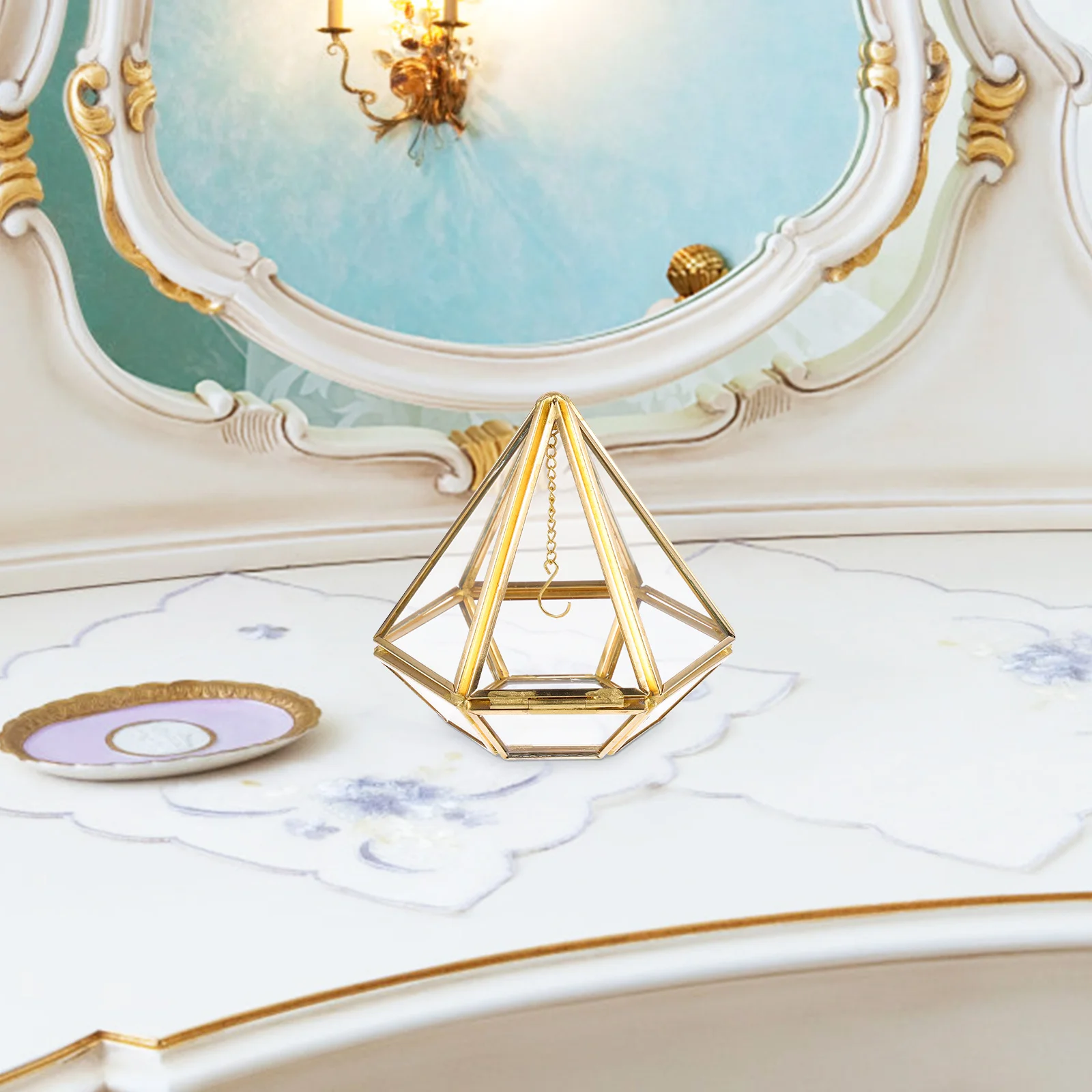 Glass Jewelry Box Pyramid Hexagon Shape Vintage Jewelry Storage Display Case Bridal Keepsake Gift Home Decor Glass Gift Box 
Glass Jewelry Box Pyramid Hexagon Shape Vintage Jewelry Storage Display Case Bridal Keepsake Gift Home Decor Glass Gift Box