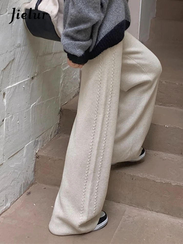 Jielur Apricot Elastic Waist Casual Straight Women's Pants Chic Fashion Office Ladies Solid Color Simple Female Wide Leg Pants
Jielur Apricot Elastic Waist Casual Straight Women's Pants Chic Fashion Office Ladies Solid Color Simple Female Wide Leg Pants