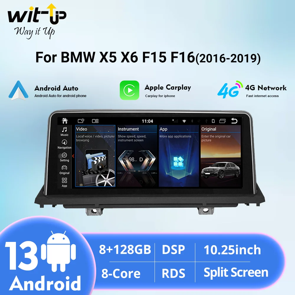 Wit-Up GPS Navigator For BMW X5 X6 F15 F16 F85 F86 Android 13.0 Touch Screen Radio Carplayer with CarPlay Bluetooth Carstereo
Wit-Up GPS Navigator For BMW X5 X6 F15 F16 F85 F86 Android 13.0 Touch Screen Radio Carplayer with CarPlay Bluetooth Carstereo