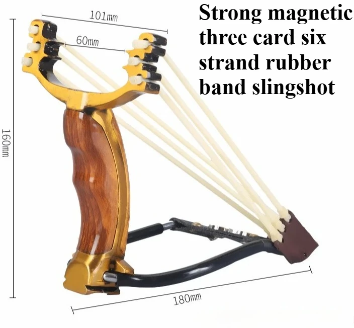 NEW High Precision Practical Slingshot with Strong Magnetic Three Card Six Strand Rubber Band Outdoor EDC Tool
NEW High Precision Practical Slingshot with Strong Magnetic Three Card Six Strand Rubber Band Outdoor EDC Tool
