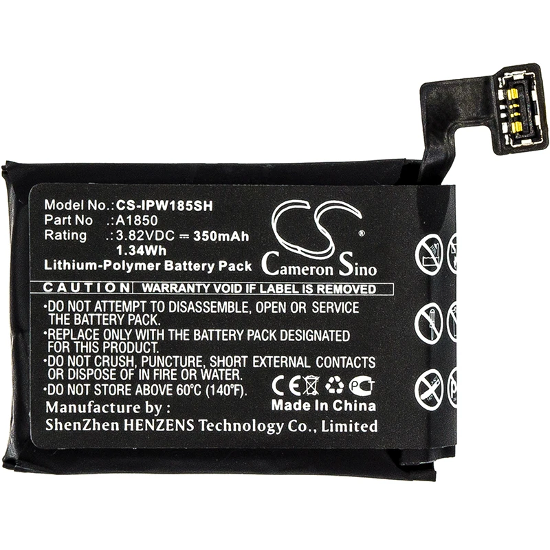 Cameron Sino 350mAh Battery for Apple A1850 Watch Series 3 4G 42mm A1859 MQL12LL/A MQL22LL/A MQL42LL/A MQL02LL/A
Cameron Sino 350mAh Battery for Apple A1850 Watch Series 3 4G 42mm A1859 MQL12LL/A MQL22LL/A MQL42LL/A MQL02LL/A