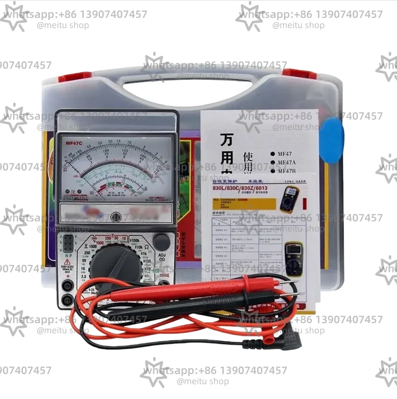 2500V Pointer Multimeter (MF47C w/ External Magnet Meter Movement & Carrying Case for Battery Level)
2500V Pointer Multimeter (MF47C w/ External Magnet Meter Movement & Carrying Case for Battery Level)