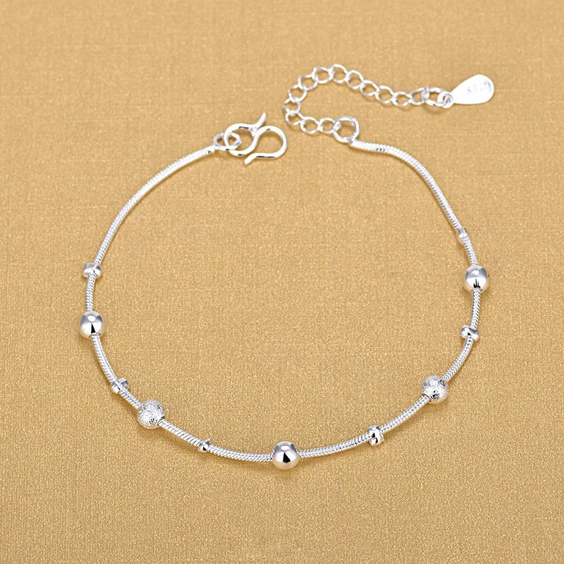 DOTEFFIL 925 Sterling Silver Polished Moissanite Lucky Bead Bracelet Simple Ankle Chain Accessory
DOTEFFIL 925 Sterling Silver Polished Moissanite Lucky Bead Bracelet Simple Ankle Chain Accessory