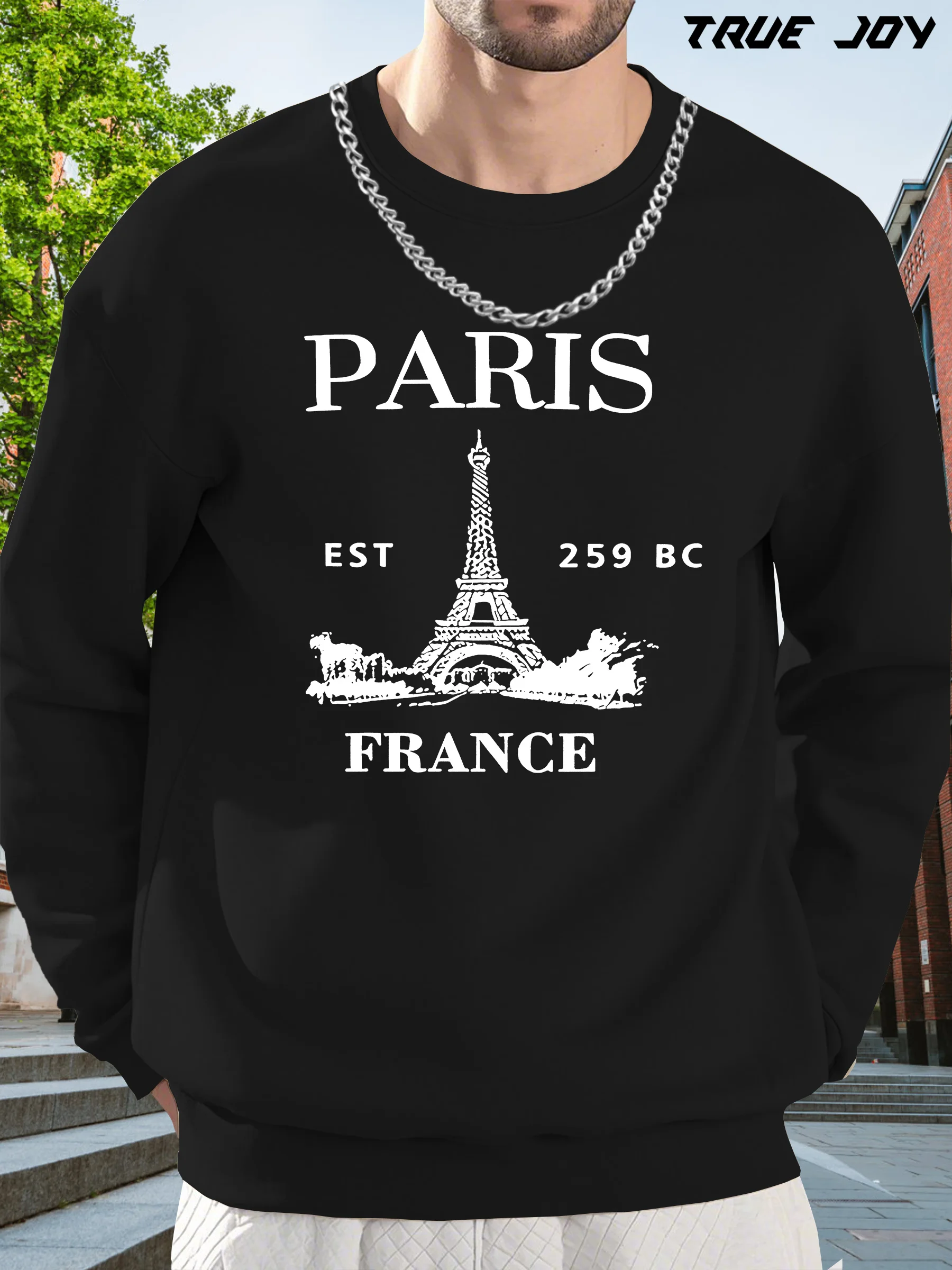 Мужская толстовка с рисунком Парижа и Франции — темно-зеленый пуловер с принтом Эйфелевой башни и текста
Мужская толстовка с рисунком Парижа и Франции — темно-зеленый пуловер с принтом Эйфелевой башни и текста