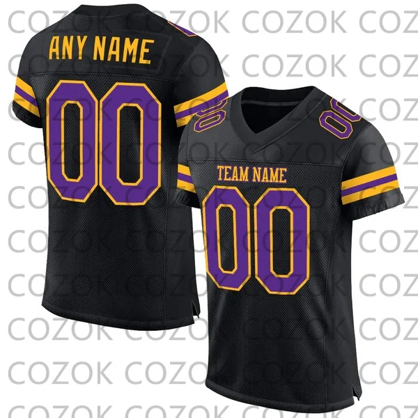 Custome Black Yellow Football Jerseys for Men Women Unisex Football Short Sleeves Athletic Tee Shirts
Custome Black Yellow Football Jerseys for Men Women Unisex Football Short Sleeves Athletic Tee Shirts