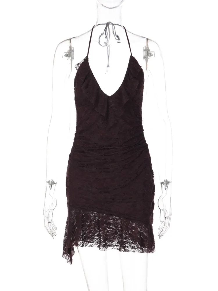 Dresses 2026 Woman Sexy Lace Evening Dress Halter Neck Backless Vestidos Solid Color Bodycon simple Style Sleeveless Temperament
Dresses 2026 Woman Sexy Lace Evening Dress Halter Neck Backless Vestidos Solid Color Bodycon simple Style Sleeveless Temperament