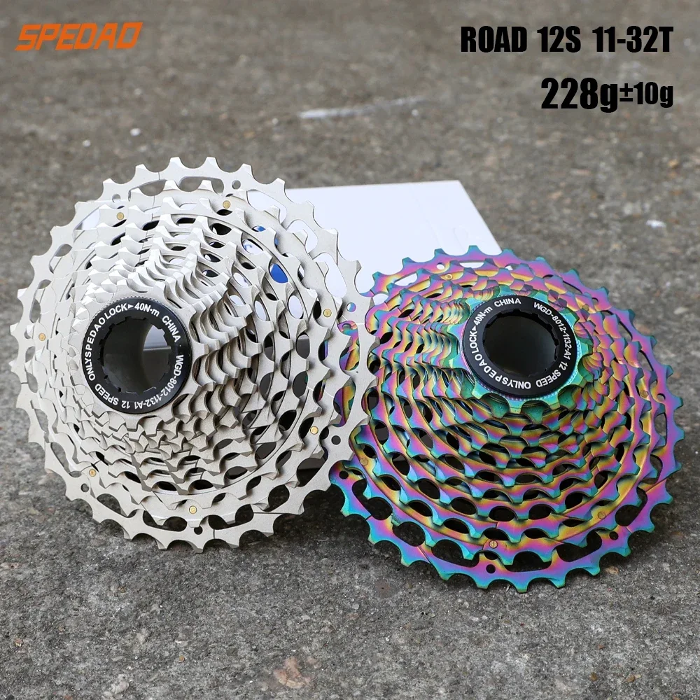 SPEDAO Road Bike Cassette 11-32T K7 12V CNC Machined Super Lightweight Freewheel Compatible with Shimano HG 11/12 Speed
SPEDAO Road Bike Cassette 11-32T K7 12V CNC Machined Super Lightweight Freewheel Compatible with Shimano HG 11/12 Speed