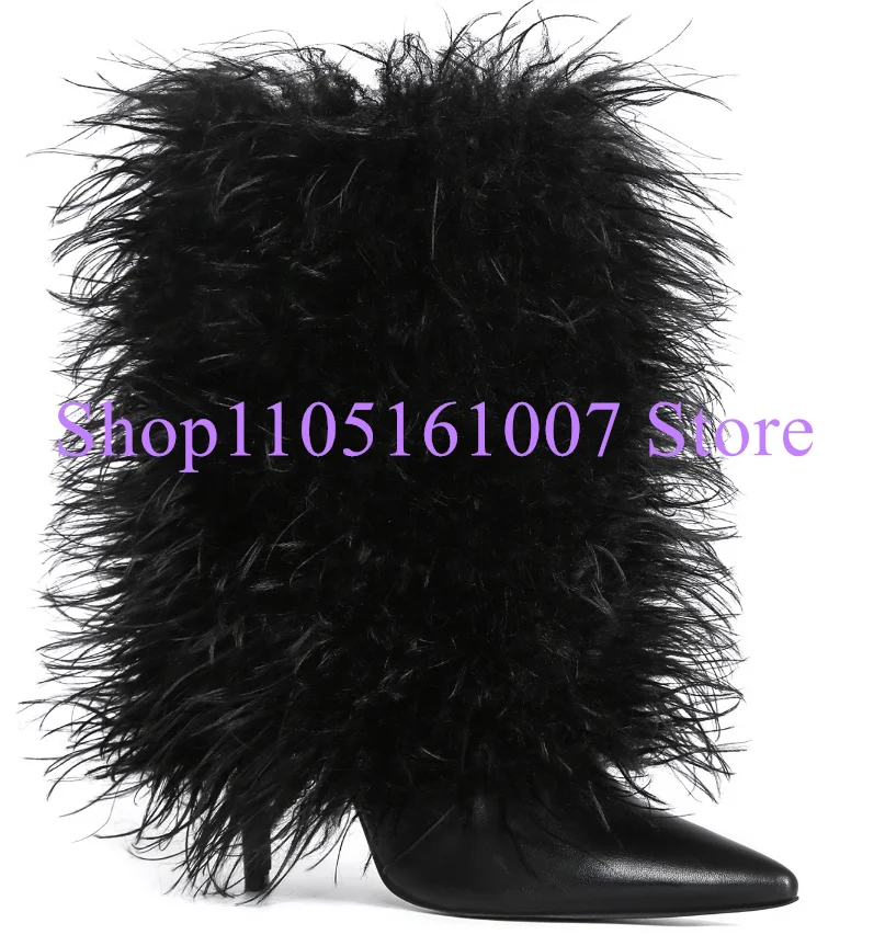 New Fur Decor Lady Ankle Boots Sexy Black Leather Pointed Toe Stiletto Heel Woman Short Booties Female Banquet Dress Shoes
New Fur Decor Lady Ankle Boots Sexy Black Leather Pointed Toe Stiletto Heel Woman Short Booties Female Banquet Dress Shoes