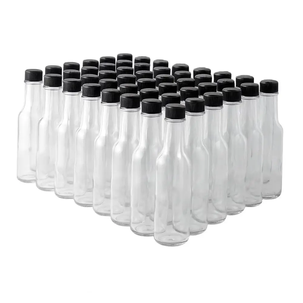 5oz Woozy Glass Bottles Pack of 48 Empty Clear Hot Sauce Bottles with Black Plastic Leakproof Caps Small Glass Bottles for Cann
5oz Woozy Glass Bottles Pack of 48 Empty Clear Hot Sauce Bottles with Black Plastic Leakproof Caps Small Glass Bottles for Cann