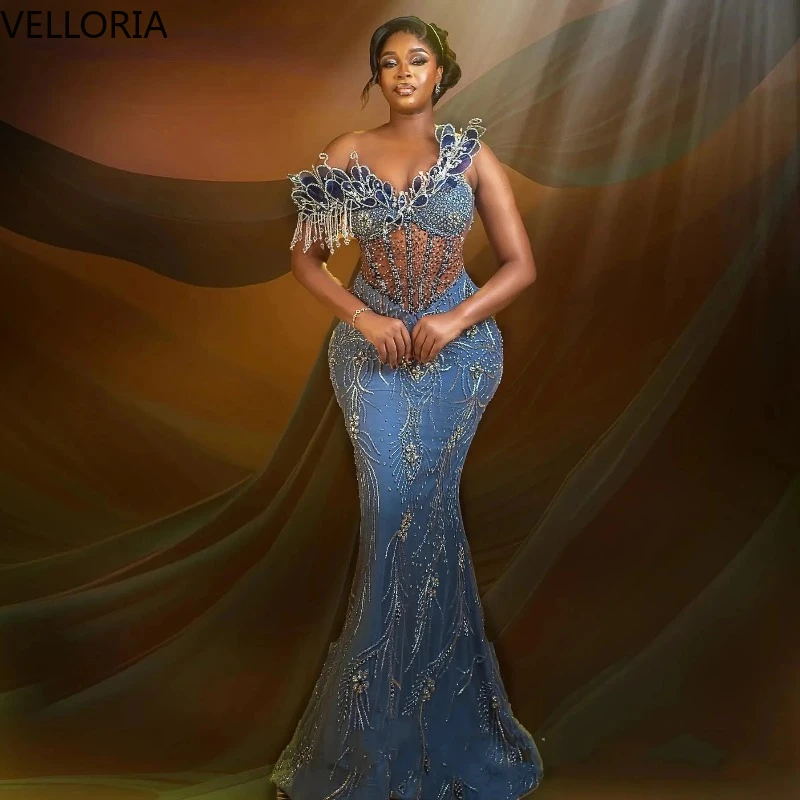 Lace Mermaid Flower Pattern Ball Dress Luxury One Shoulder Beaded Evening Dress Stickers African Women's Party Gown Customized
Lace Mermaid Flower Pattern Ball Dress Luxury One Shoulder Beaded Evening Dress Stickers African Women's Party Gown Customized