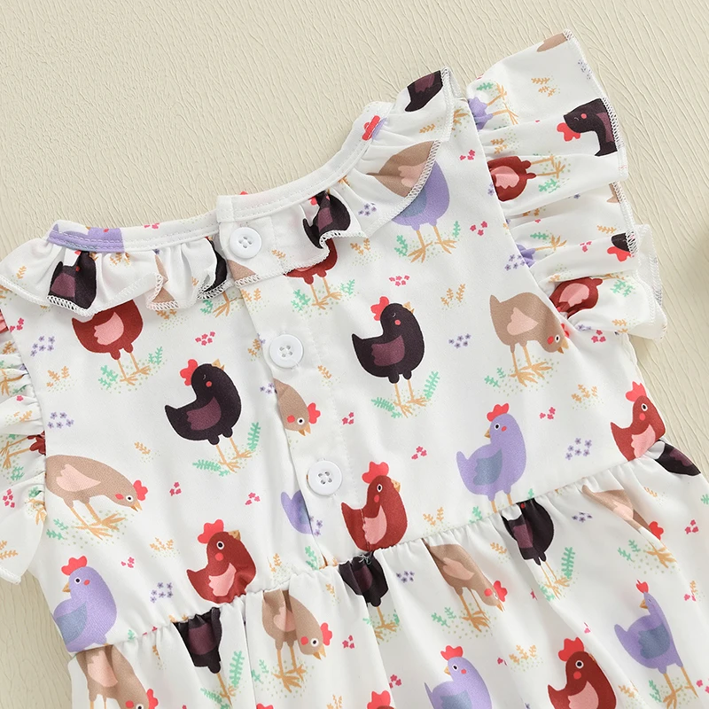 Adorable Infant Chick Print Romper with Smocked Round Neck and Flutter Sleeves - Stylish Summer Outfit for Baby Girls
Adorable Infant Chick Print Romper with Smocked Round Neck and Flutter Sleeves - Stylish Summer Outfit for Baby Girls