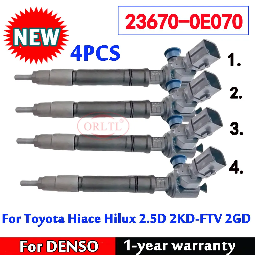 4 шт. 23670-0E070 23670-09460 для Toyota Hiace Hilux 2.5D 2KD-FTV 2GD новая дизельная топливная форсунка Common Rail 236700E070
4 шт. 23670-0E070 23670-09460 для Toyota Hiace Hilux 2.5D 2KD-FTV 2GD новая дизельная топливная форсунка Common Rail 236700E070