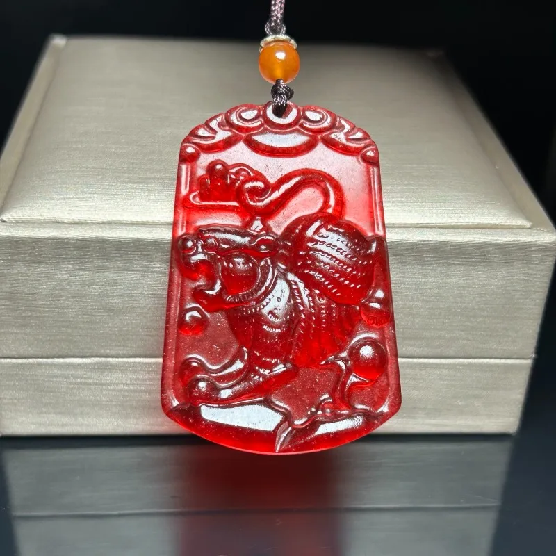 Red High-ice Zodiac Tiger Jade Brand, Unisex Temperament Pendant
Red High-ice Zodiac Tiger Jade Brand, Unisex Temperament Pendant