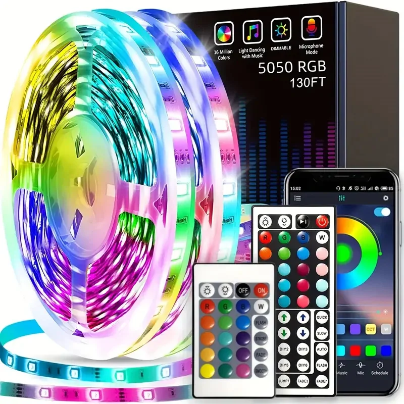 Led Strip Lights with 44 Key Remote Control APP 1m 5m 10m 20m RGB Tape Led Wall Room for Home Bedroom Party Decor TV Backlight
Led Strip Lights with 44 Key Remote Control APP 1m 5m 10m 20m RGB Tape Led Wall Room for Home Bedroom Party Decor TV Backlight