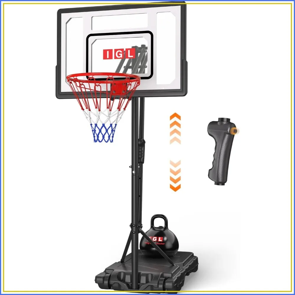 Kids Basketball Hoop 4-8.5ft Adjustable, 33" Shatterproof Backboard, Portable with Wheels for Backyard Driveway
Kids Basketball Hoop 4-8.5ft Adjustable, 33" Shatterproof Backboard, Portable with Wheels for Backyard Driveway