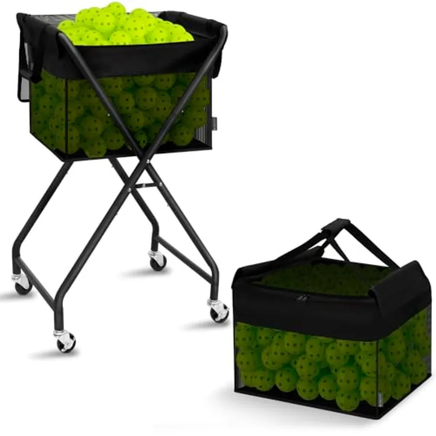 Foldable Pickleball and Tennis Ball Hopper Bag with Wheels Holds 150 Pickleballs or 180 Tennis Balls in Orange for Portable Tra
Foldable Pickleball and Tennis Ball Hopper Bag with Wheels Holds 150 Pickleballs or 180 Tennis Balls in Orange for Portable Tra