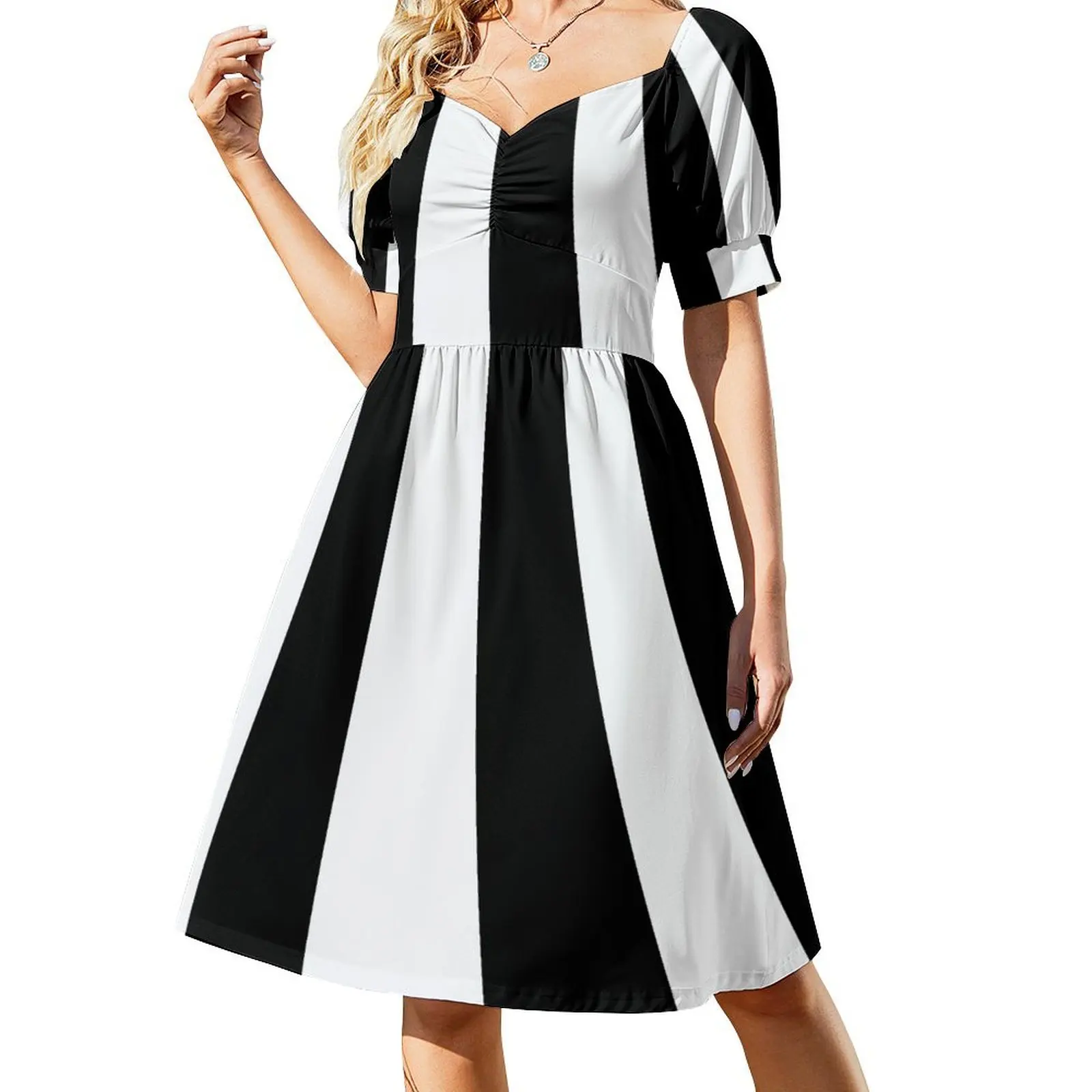 Retro Black and White Stripes Pattern Short Sleeved Dress Women's summer skirt dresses women summer 2025 Dress
Retro Black and White Stripes Pattern Short Sleeved Dress Women's summer skirt dresses women summer 2025 Dress
