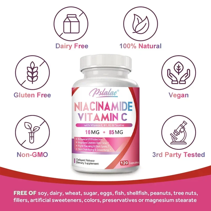 Niacinamide Vitamin C - Supports Energy, Skin Cell and Brain Health, Boosts Metabolism and Nerve Function Supplement
Niacinamide Vitamin C - Supports Energy, Skin Cell and Brain Health, Boosts Metabolism and Nerve Function Supplement