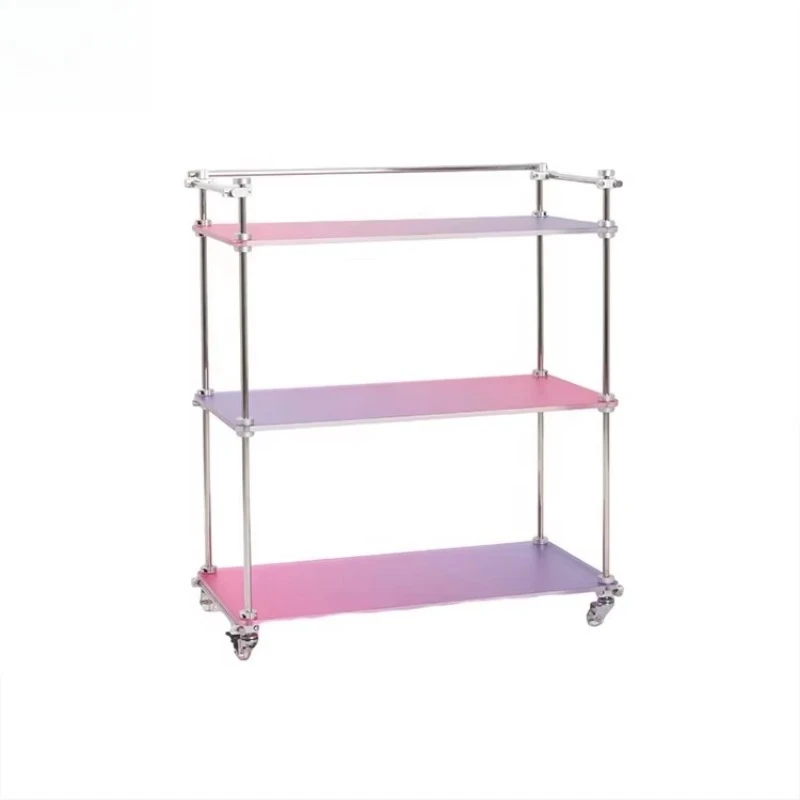 Triple Acrylic Sheet Metal Shelf Modular Household Storage Rack Side Table with Wheels
Triple Acrylic Sheet Metal Shelf Modular Household Storage Rack Side Table with Wheels