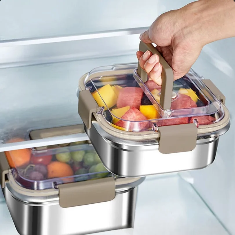 Stainless Steel Fresh-keeping Box Kitchen Household Food Grade Refrigerator Storage Box with Lid Frozen Meat Storage
Stainless Steel Fresh-keeping Box Kitchen Household Food Grade Refrigerator Storage Box with Lid Frozen Meat Storage