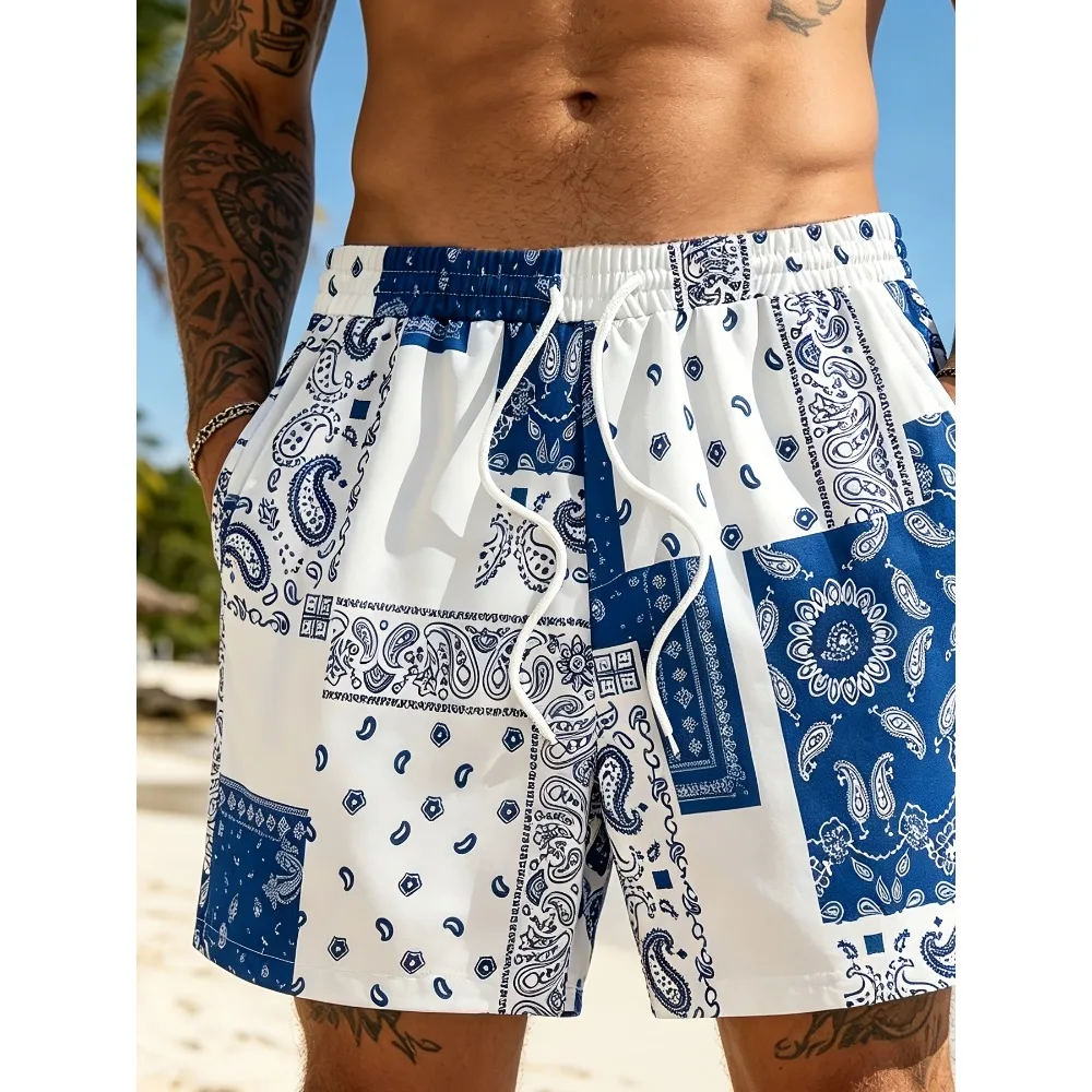 Must Have Daily Hawaii Swim Shorts Vintage Patchwork Bandana Print Elastic Tie Light Packable Vacation Shorts
Must Have Daily Hawaii Swim Shorts Vintage Patchwork Bandana Print Elastic Tie Light Packable Vacation Shorts