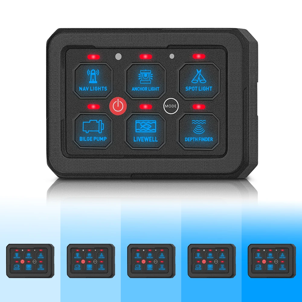 Intelligent Library 6 Gang RGB Switch Panel For 4x4 Truck RV 12V Touch Auto Dimming LED Relay Control Offroad Switch Panel
Intelligent Library 6 Gang RGB Switch Panel For 4x4 Truck RV 12V Touch Auto Dimming LED Relay Control Offroad Switch Panel