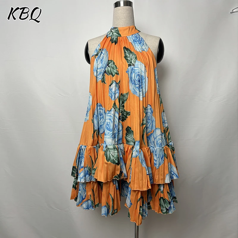 KBQ Casual Loose Printing Mini Folid Dresses For Women Round Neck Sleeveless Backless High Waist Designer Dress Female Fashion
KBQ Casual Loose Printing Mini Folid Dresses For Women Round Neck Sleeveless Backless High Waist Designer Dress Female Fashion