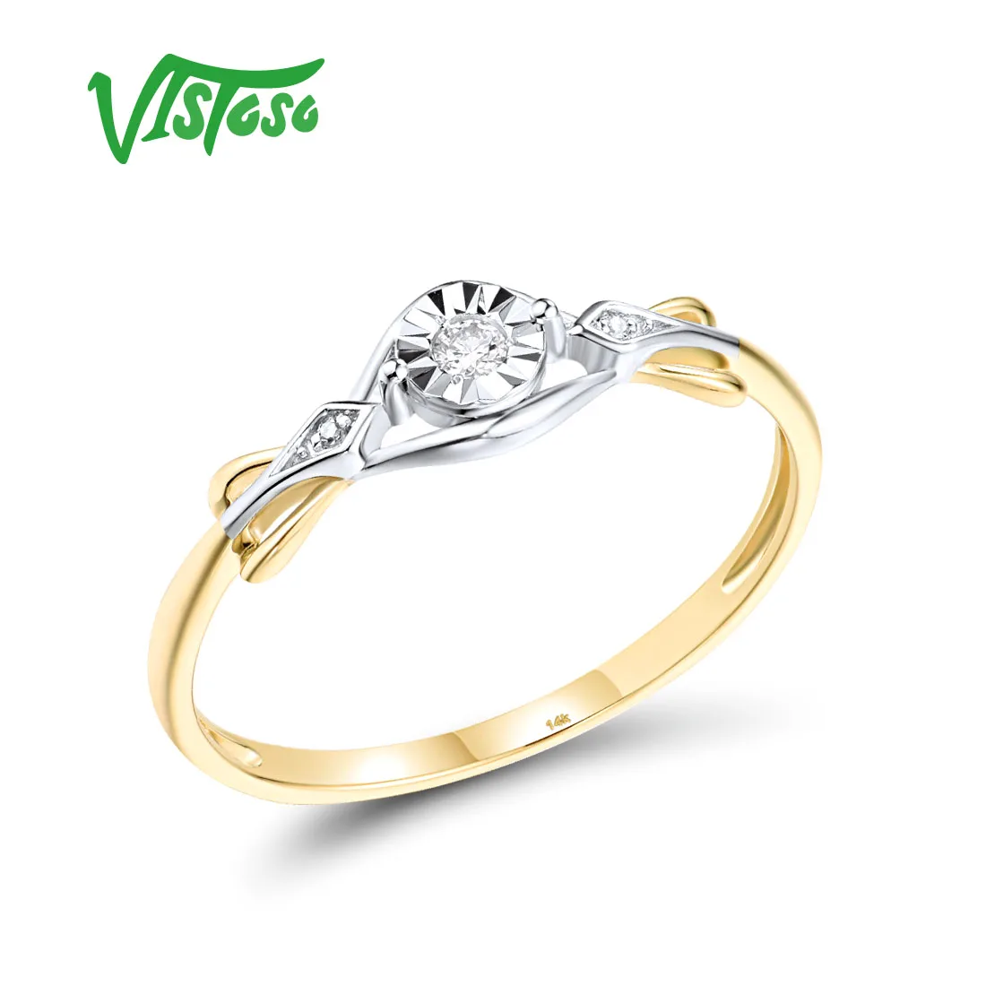 VISTOSO Genuine 14K 585 Two-Tone Gold Ring For Women Sparkling Diamond Minimalist Engagement Wedding Gift Fine Jewelry
VISTOSO Genuine 14K 585 Two-Tone Gold Ring For Women Sparkling Diamond Minimalist Engagement Wedding Gift Fine Jewelry